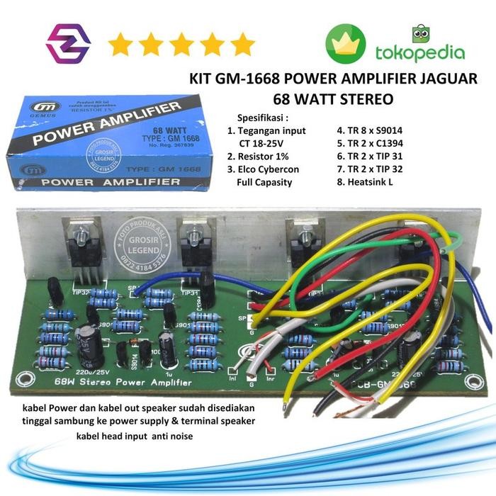 Kit power amplifier jaguar 68 watt setero GM 1668