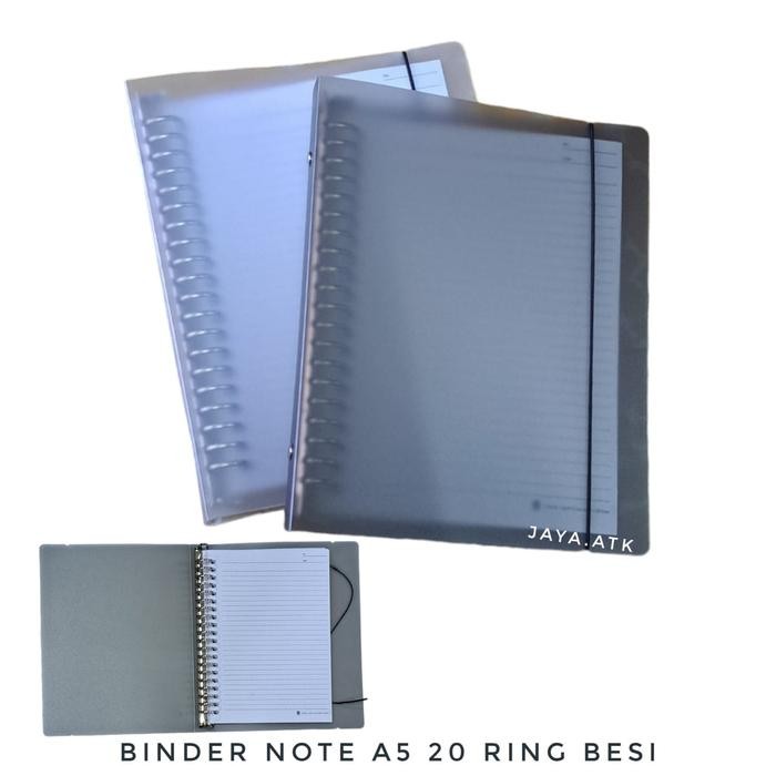 

BINDER NOTE MAP BUKU 20 RING A5 BESI LOOSE LEAF COVER TRANSPARAN POLOS KODE 1352