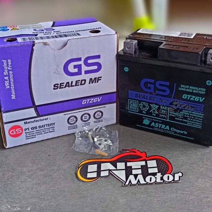 Langsung Kirim  AKI GS GTZ6V ORIGINAL VARIO 125 - 150 injeksi BEAT CBS ISS ACCU SCOOPY