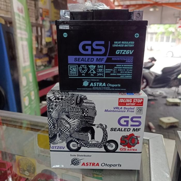 Langsung Kirim  AKI GS ASTRA GTZ6V AKI GS ASTRA PCX 150 PCX 160 VARIO 160 VARIO 125 VARIO 150 AKI