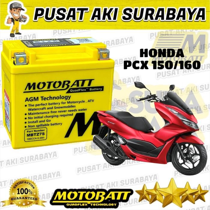 Langsung Kirim  ACCU MOTOR PCX 150 160 MOTOBATT MBTZ7S AKI GEL 6.5 AMPER BEAT ISS