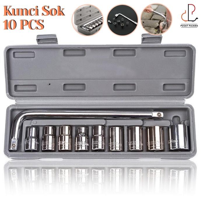 Kunci Shock 10 PCS 10PCS 10in1 10 in 1 Obeng Pas Sok Shok Sock Socket Tool Kit Alat Perbaikan