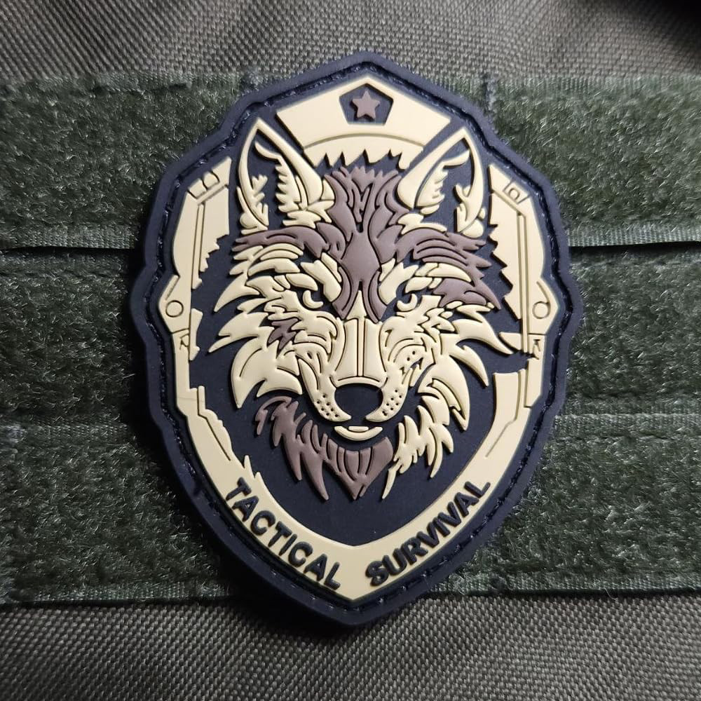 IMPORT 3D PVC Tactical Survival Wolf Patch Hook and Loop Morale Badge Clothing Patches Military