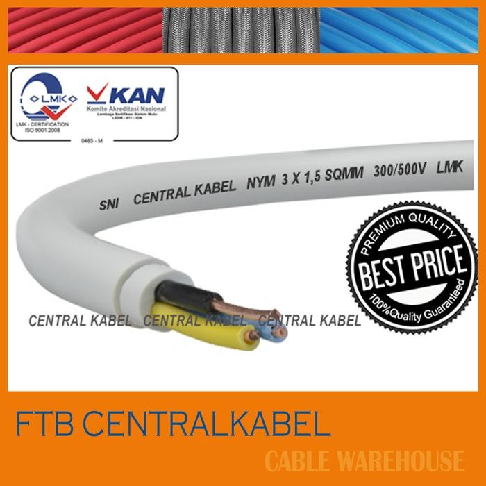 Sni Nym 3 X 1.5 Sqmm 500V Lmk 50M ( Kabel Engkel Putih Nym 3X1.5 Nym 3 X 1,5 Nym 3X1,5 )