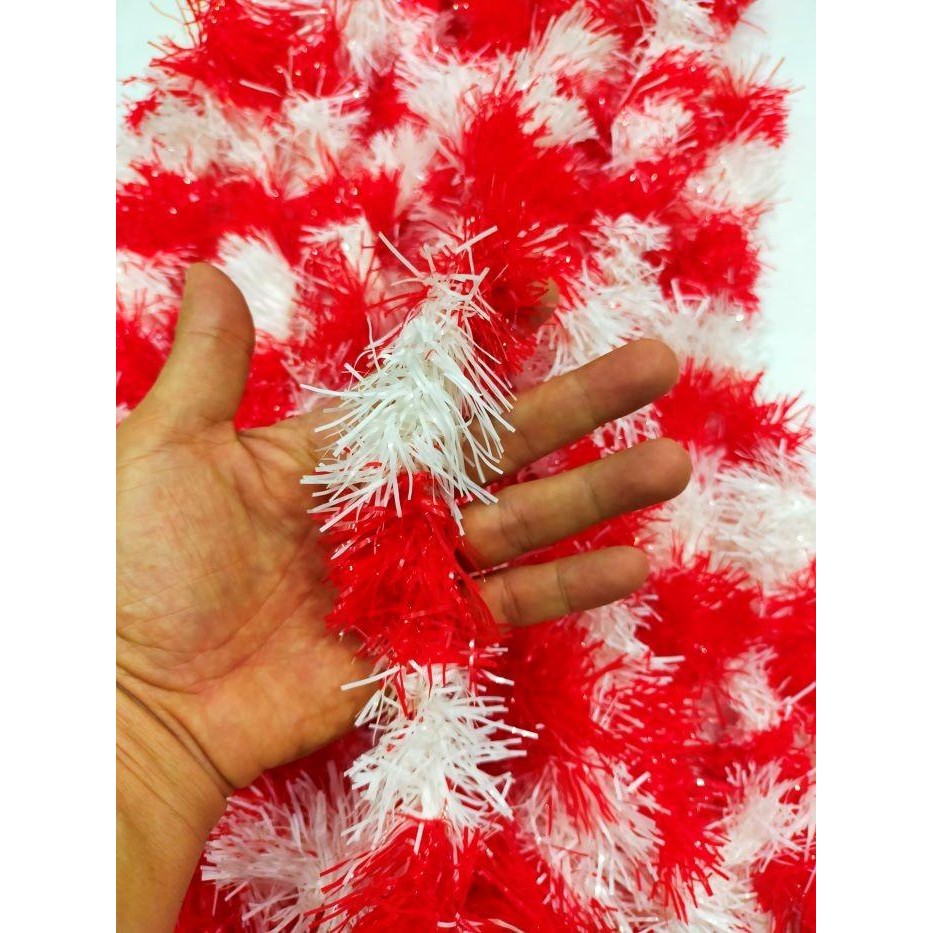 (Allthebest) Slinger Rumbai Merah Putih Hiasan Dekorasi Kantor Sepeda Pawai Karnaval 17an Agustusan