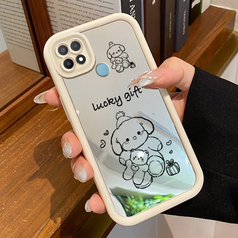 Casing Hp Untuk OPPO A15 A15s A35 Case lucky gift Kasing Kasing Cermin Cesing kreatif Silikon Softca