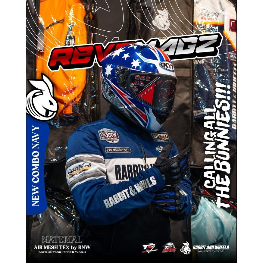 TERLARIS JAKET MOTOR RABBIT AND WHEELS NEW COMBO NAVY "BLUE" READY STOCK