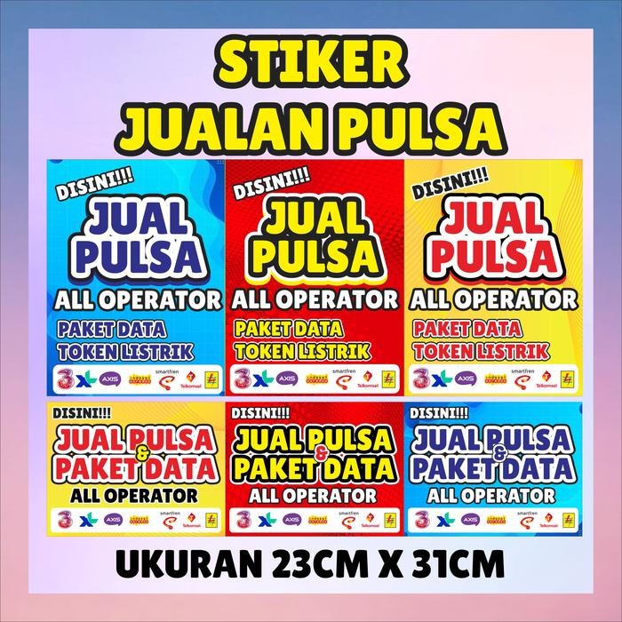 

STIKER SEDIA PULSA & TOKEN LISTRIK + LAMINASI GLOSSY