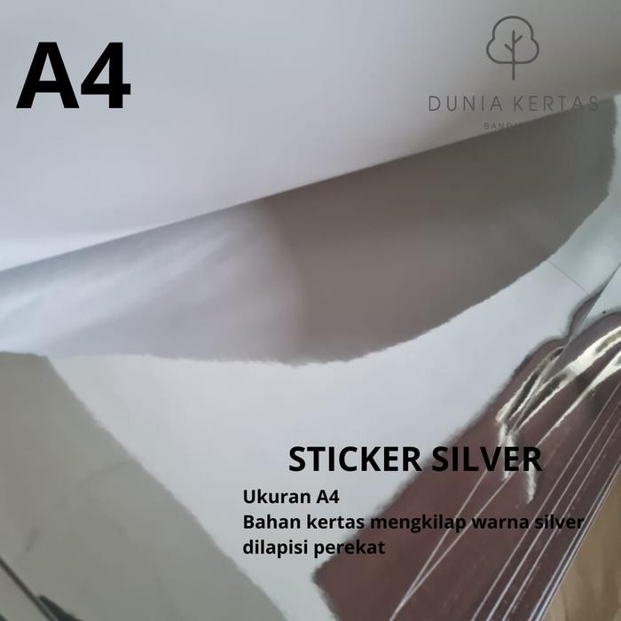 

Sticker silver / perak A4 high quality