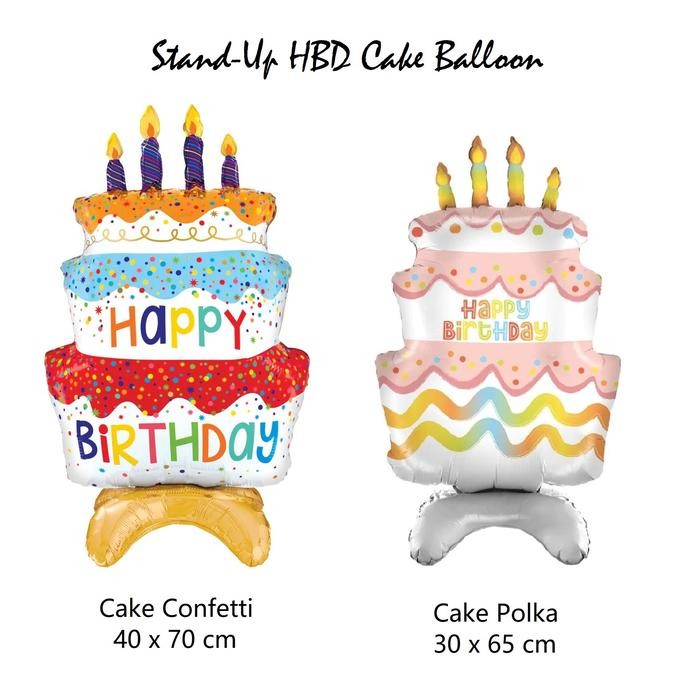 

Terlaris Standing HBD Cake Foil Balloon / Balon kue ulang tahun SALE