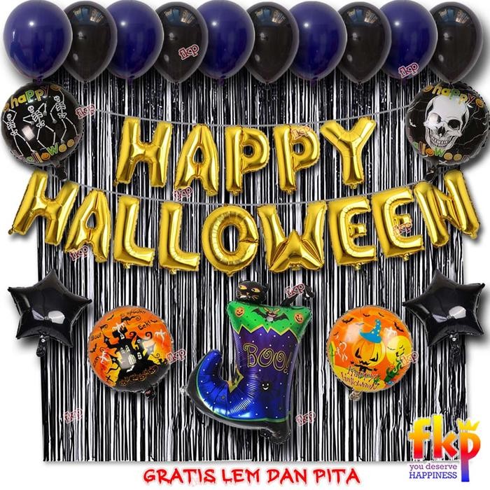 

Terlaris Paket Dekorasi Halloween Dark Medium / Balon Happy Haloween/ Helloween SALE