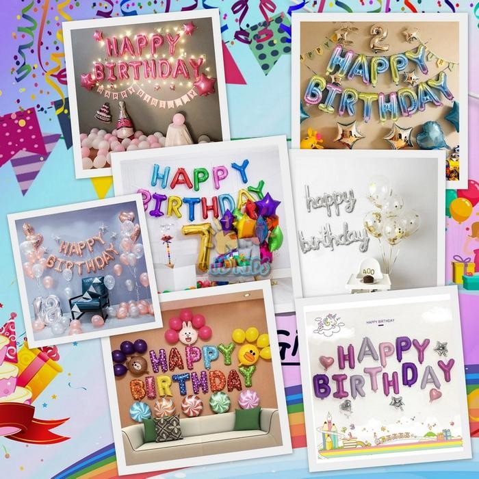 

Terlaris BALON Foil set HAPPY BIRTHDAY 40 cm Premium Perlengkapan Ulang Tahun SALE