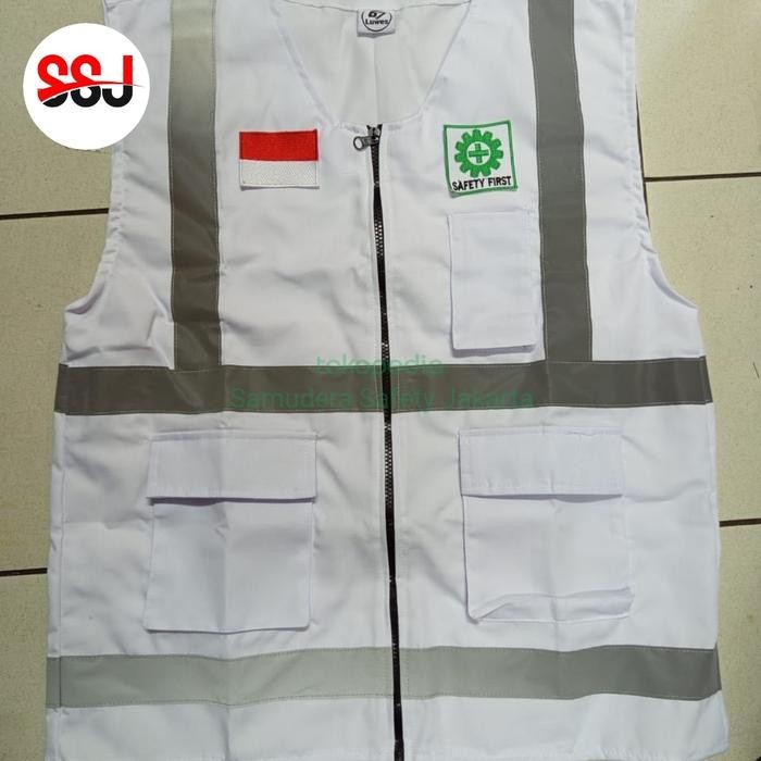Bisa E-Katalog Rompi Safety Putih/Rompi Drill Putih