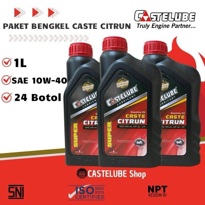 

Castelube Citrun 24 botol 10W-40 1L(Paket Bengkel)