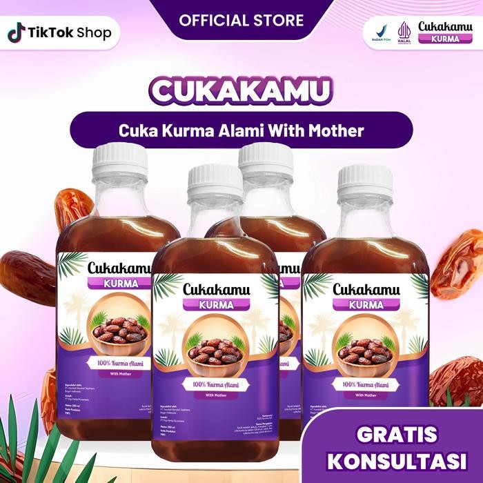 

Cukakamu - Cuka Kurma Alami With Mother - 4 Botol