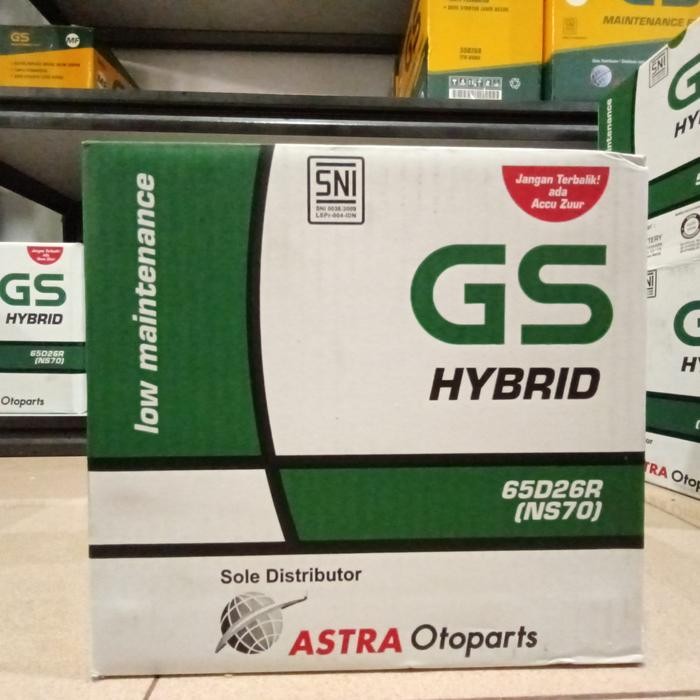 Ready Aki NS70 / 65D26R GS Astra hybrid Kijang Kapsul, Panther Accu basah