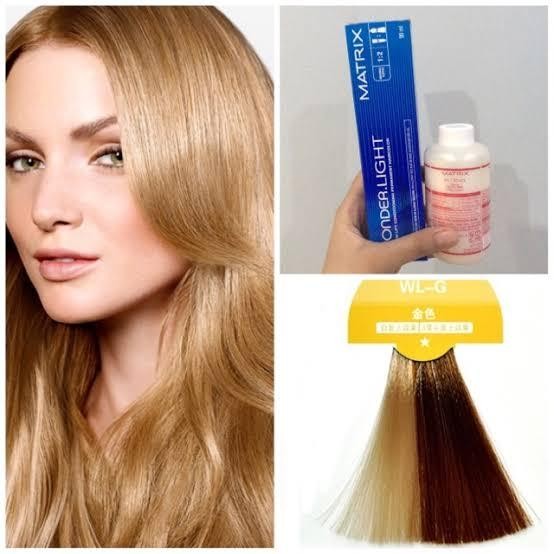 Terlaris Cat Rambut Matrix Wl-G Gold Blonde + Oxydant Ready