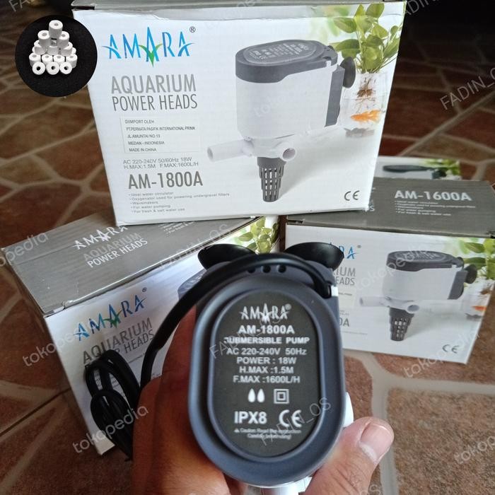 POMPA AQUARIUM AMARA AM 1800 POMPA POWER HEAD OUTPUT 1600 L/H