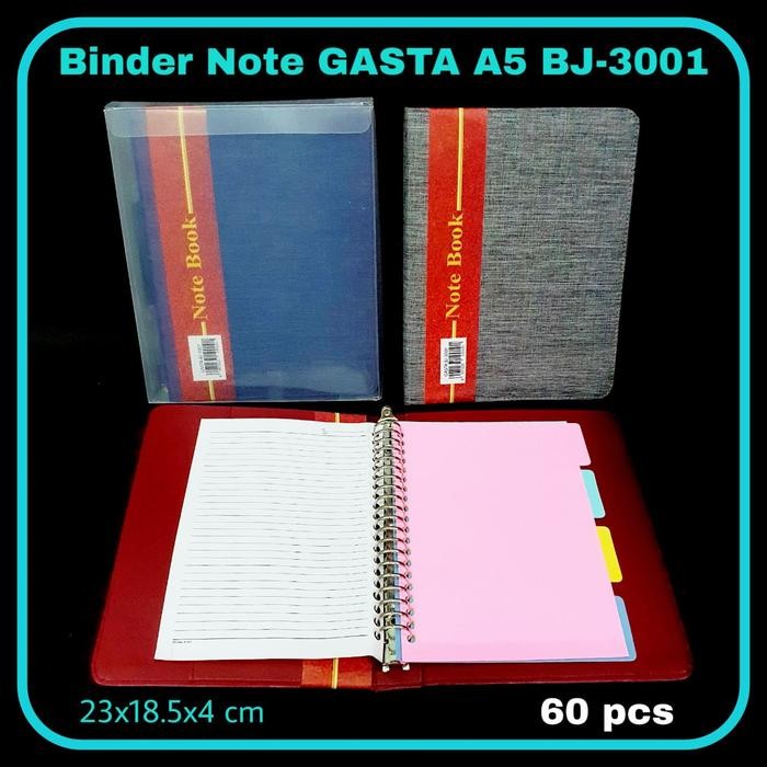 

map binder note a5 cover kulit pvc polos motif notebook ring besi kode 1459