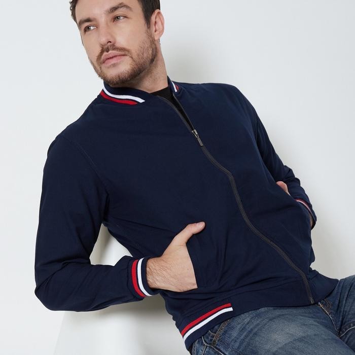 Saint Barkley - Jaket Pria Bomber Oxford Panjang Navy 1768B