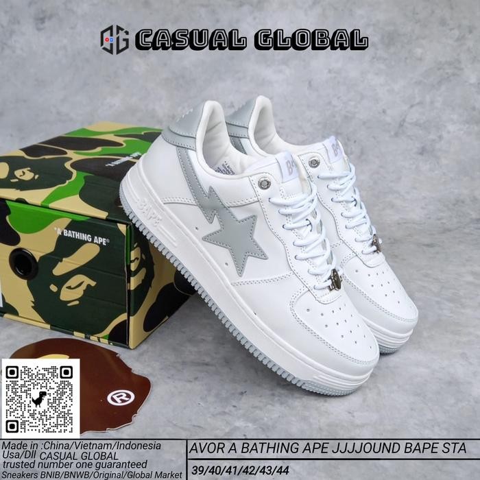 AVOR A BATHING APE JJJJOUND BAPE STA WHITE GREY BNIB 100% AUTHENTIC