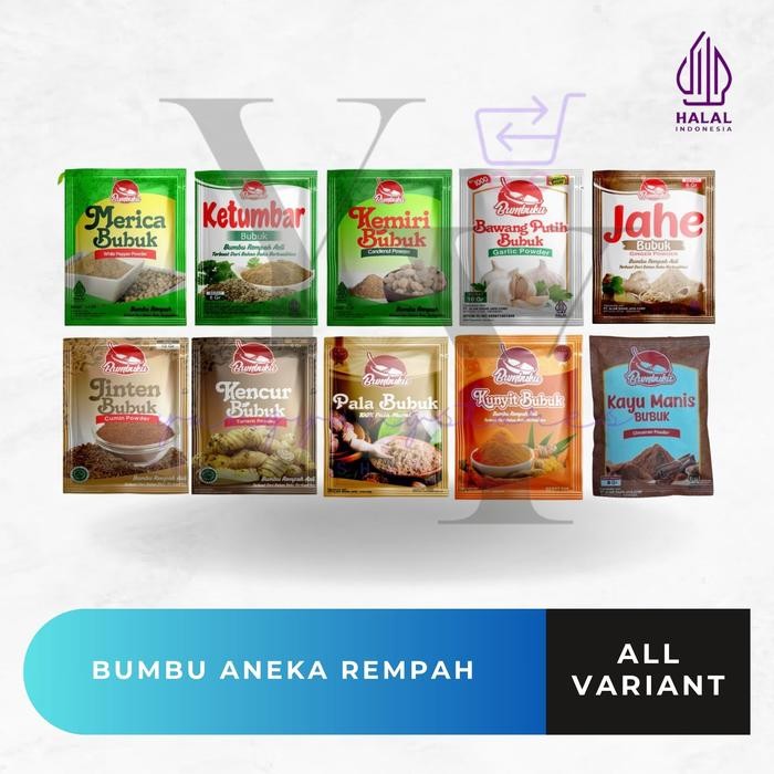 

Bumbuku Rempah Merica / Ketumbar / Kunyit / Bawang Putih / Kemiri / Pala / Kencur / Jinten / Jahe /