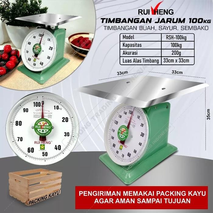 Timbangan Duduk Jarum Timbangan Tipe Vietnam Manual 100Kg 200G Ruiheng