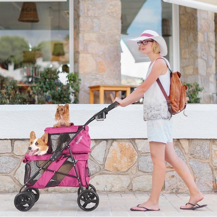 LUXURY PET STROLLER IBIYAYA/ STROLLER ANJING KUCING/ DOUBLE CABIN PIN