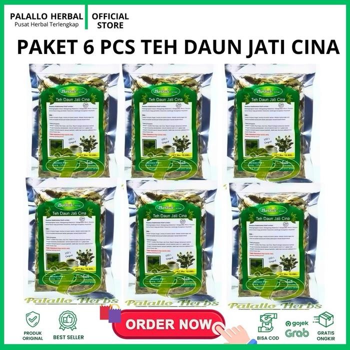 

Lecy.store2 PAKET 6 PCS TEH DAUN JATI CINA BERKAH 40 GRAM Air Tea Herbal hijau china