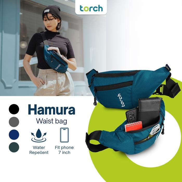 

QD327 Torch Tas Pinggang Selempang Anti Air Ringan - Waist Sling Bag Hamura NEW