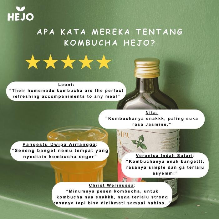 

Vanilla.storee Hejo Fresh Kombucha - Minuman Teh Probiotik Alami Pencernaan Sehat & Immunity Booster