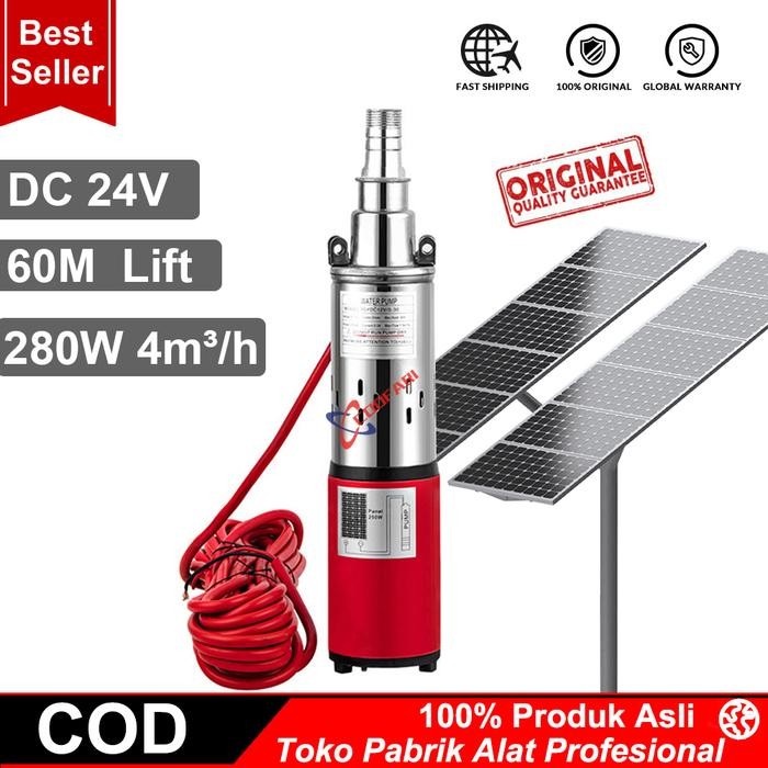 40-60M Lift 280W 12/24V Submersible Pompa Air Tenaga Surya Pompa Sumur Dalam Stainless Steel Untuk