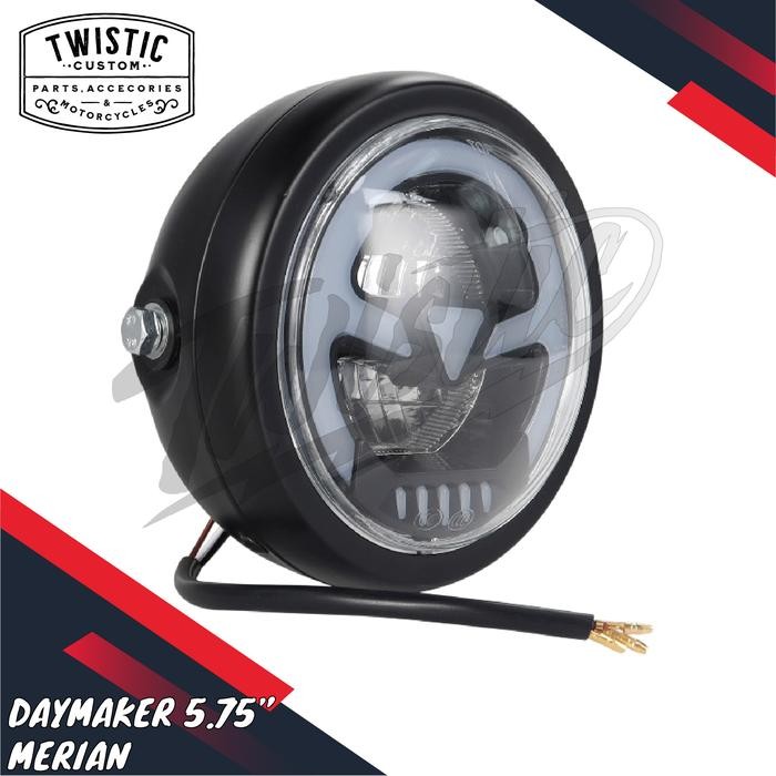 Daymaker Headlamp Lampu Depan Led 5.75 Inch Merian + Batok Motor W175 W250 Benelli Patagonian Eagle
