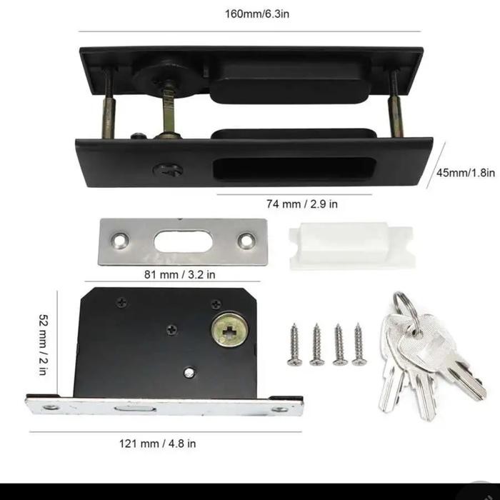 Kunci handel pintu kayu geser aluminium sliding lipat folding door *