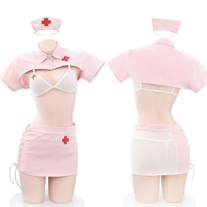 Lingerie Lingere Kostum Cosplay Perawat Suster Baju Dinas Malam