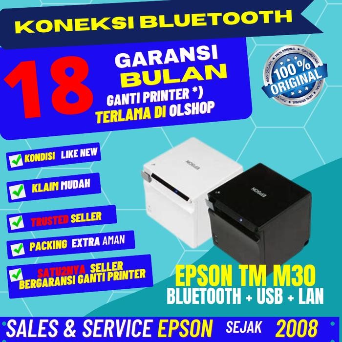 

printer struk slip kasir Epson TMM30 TM M30 receipt 80mm BLUETOOTH LAN USB GARANSI ganti printer 18