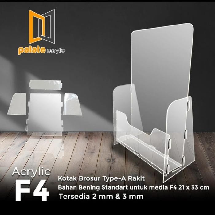 

Akrilik Tempat Brosur F4 / Model Rakit