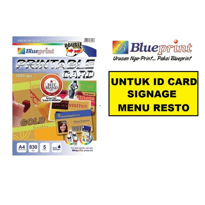 

Printable Card Gold / Id Card Gold Blueprint A4