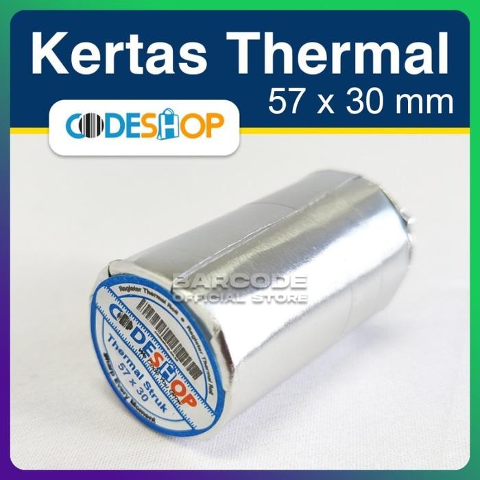 

Kertas Thermal Printer Codeshop 57 x 30 mm Isi 100 Roll