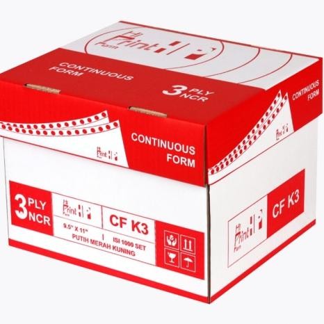 

kertas komputer continuous form 3ply 9,5x11 paperline/sinar dunia/hi print/golden form/index warna