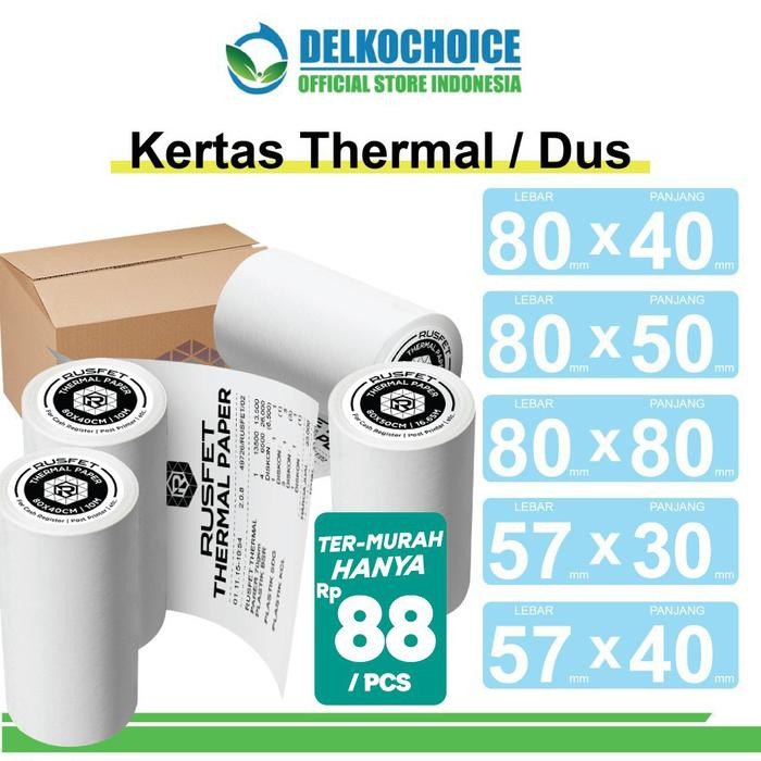 

Kertas Thermal Core Coreless Kertas Printer Resi Barcode POS DUS