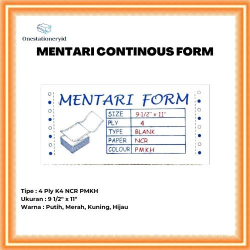 

Kertas Continuous/Continous Form 4 Ply, 4 Rangkap K4 NCR PMKH 9,5"x11