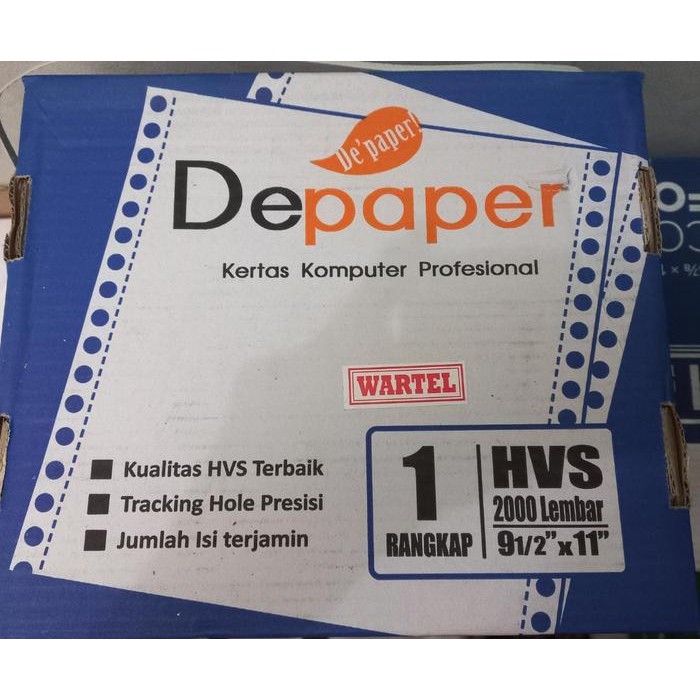 

Continuous form 1 ply bagi 4 Depaper Wartel