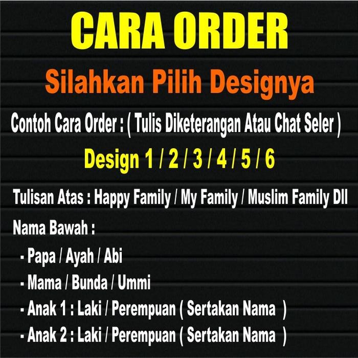 ID'' STICKER CUTTING HAPPY FAMILY STIKER MUSLIM FAMILY KACA MOBIL VISOR MOTOR