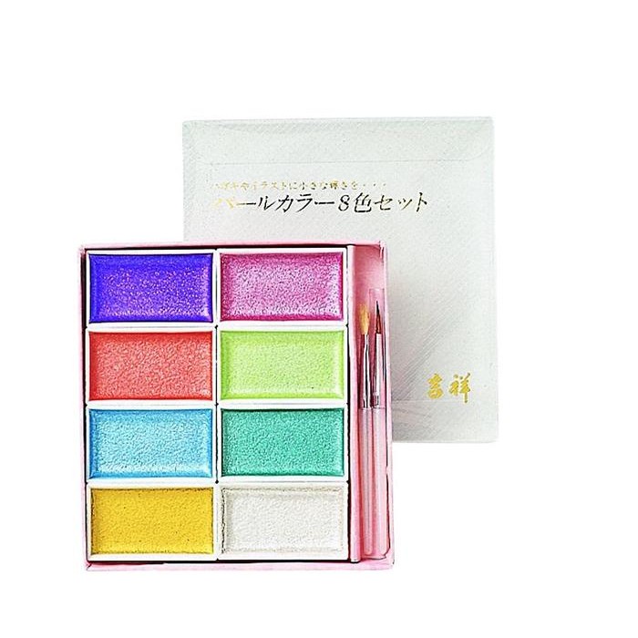 

Nihonga Sumi-E Kaoirodori Watercolor Pearl Set 8-Color