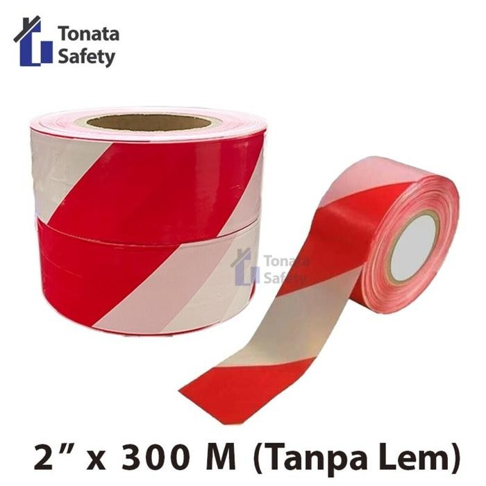 

Stok Baru Police Line Tonata Merah Putih / Garis Polisi 2 Inchi x 300 Meter