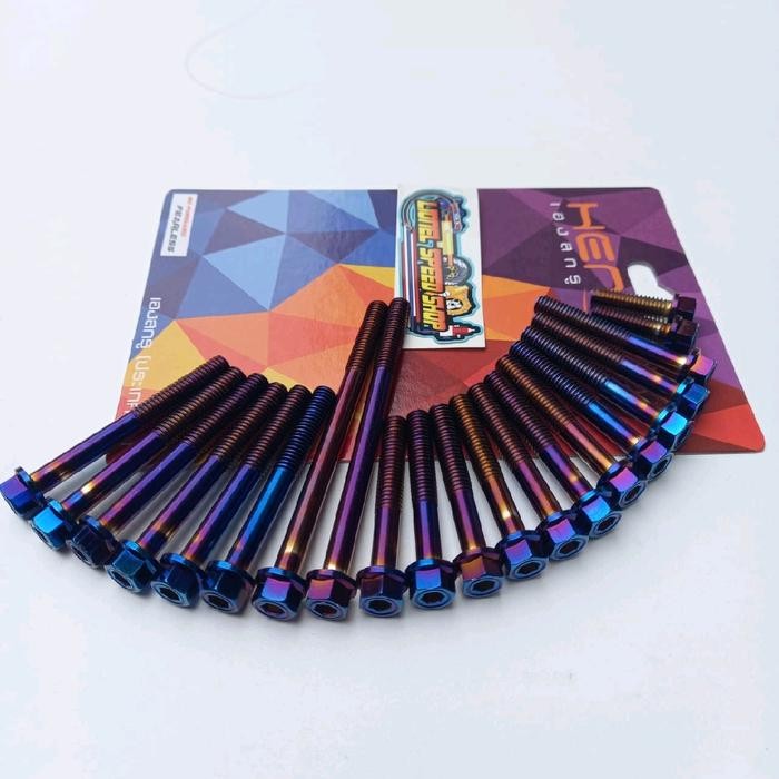 Baut 2 kunci block mesin vixion Heng kiri kanan baut vixion Baut block mesin vixion 21pcs