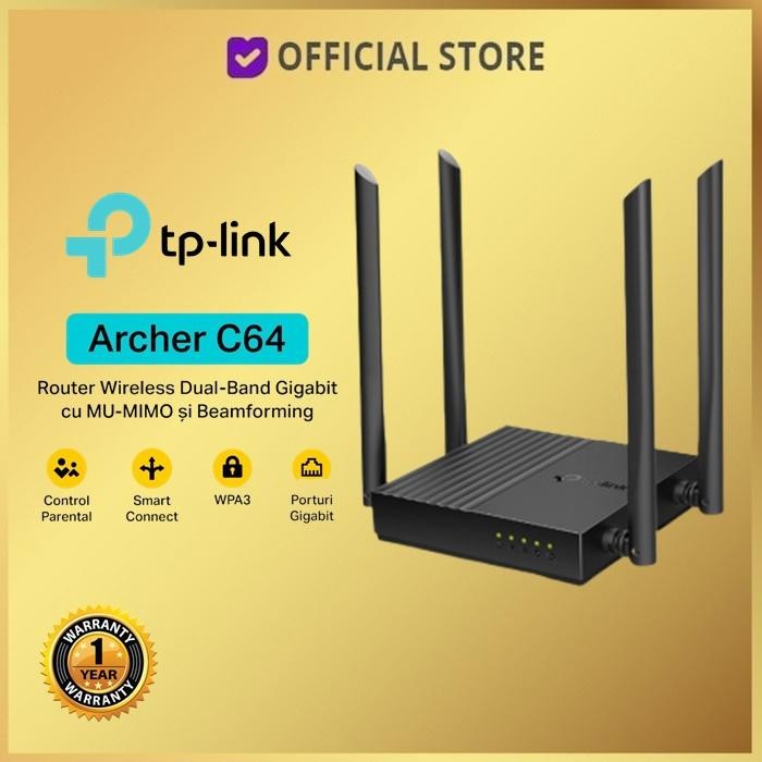 TP-LINK ARCHER C64 AC1200 DUAL-BAND WI-FI ROUTER TPLINK ARCHER C 64
