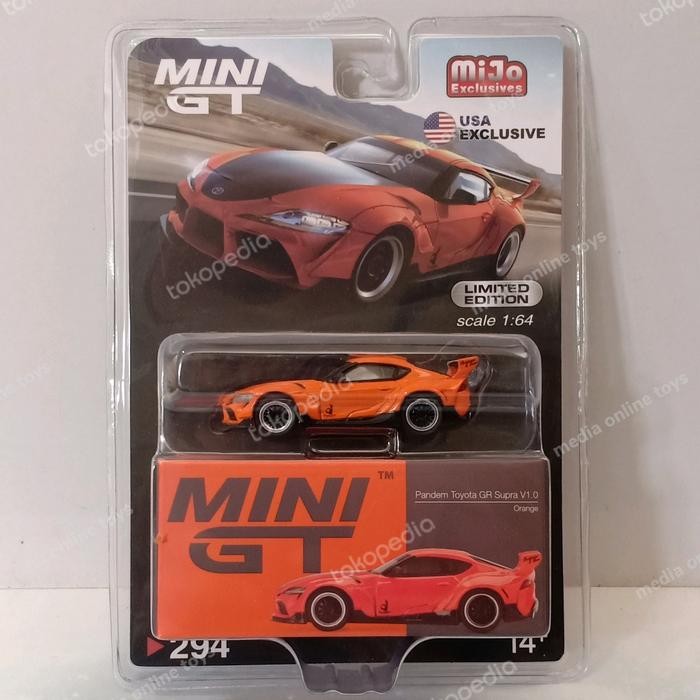 Diecast Mini GT 1:64 Pandem Toyota GR Supra V1.0 Orange No.294MJ