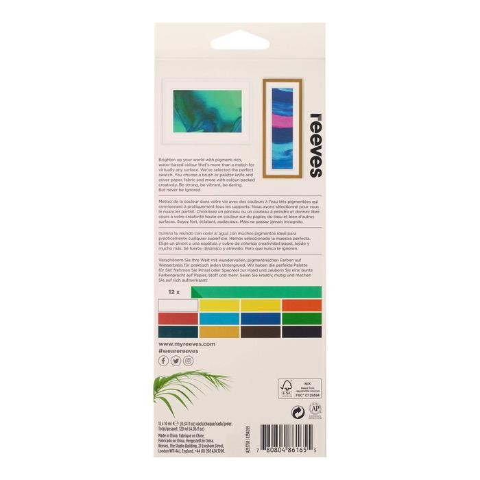 

Reeves Acrylic Paint Set 12 X 10 Ml